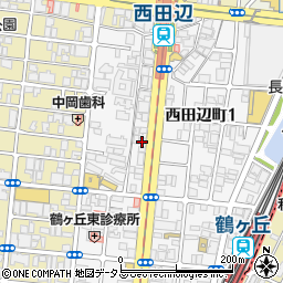 大阪府大阪市阿倍野区西田辺町1丁目21周辺の地図