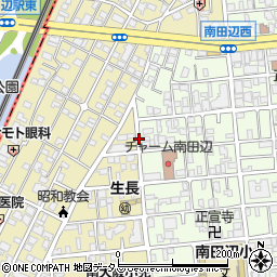 大阪府大阪市東住吉区南田辺2丁目周辺の地図