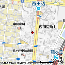 大阪府大阪市阿倍野区西田辺町1丁目21-30周辺の地図