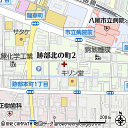 大阪府八尾市跡部北の町周辺の地図