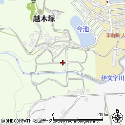奈良県生駒郡平群町越木塚周辺の地図