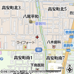大阪府八尾市高安町北1丁目31周辺の地図