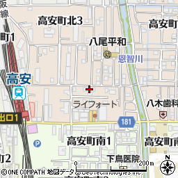 大阪府八尾市高安町北1丁目46周辺の地図