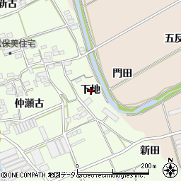 愛知県田原市保美町下地周辺の地図