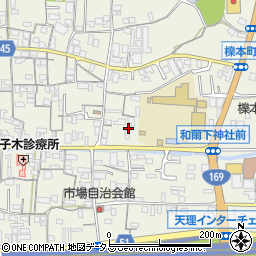 奈良県天理市櫟本町2418周辺の地図