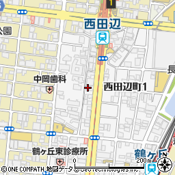 大阪府大阪市阿倍野区西田辺町1丁目21-35周辺の地図