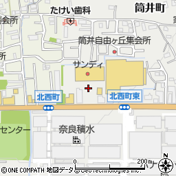 サンディ筒井店駐車場周辺の地図