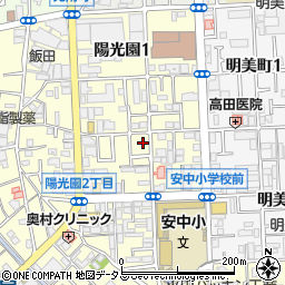大阪府八尾市陽光園周辺の地図