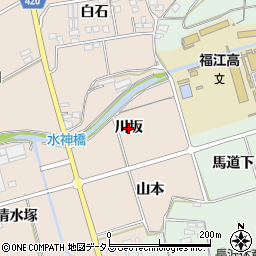 愛知県田原市福江町（川坂）周辺の地図