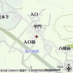 愛知県田原市山田町甲門16周辺の地図
