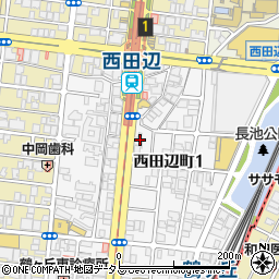 大阪府大阪市阿倍野区西田辺町1丁目6周辺の地図