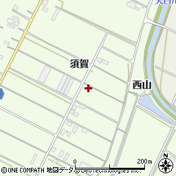 愛知県田原市西山町（須賀）周辺の地図