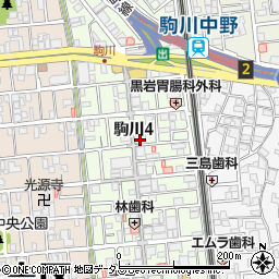 ダイソー駒川店周辺の地図