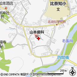 三重県名張市下比奈知1363周辺の地図