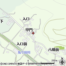 愛知県田原市山田町甲門32周辺の地図