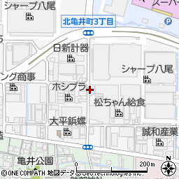 大阪府八尾市北亀井町周辺の地図