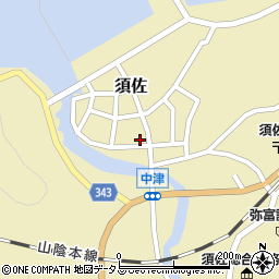 山口県萩市須佐浦西周辺の地図