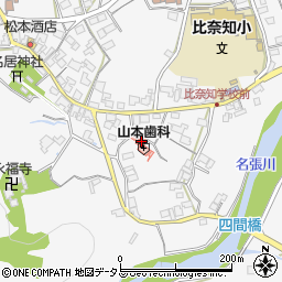 三重県名張市下比奈知1368周辺の地図