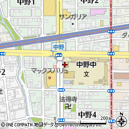 大阪府大阪市東住吉区中野周辺の地図