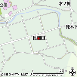 愛知県田原市古田町（長洲田）周辺の地図