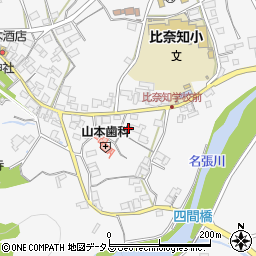 三重県名張市下比奈知1381周辺の地図