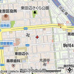 トランクルーム東田辺周辺の地図