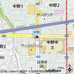 中野中学校前周辺の地図