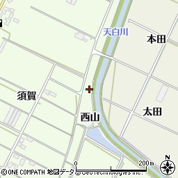 愛知県田原市西山町西田周辺の地図