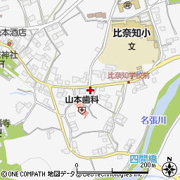 三重県名張市下比奈知1378周辺の地図
