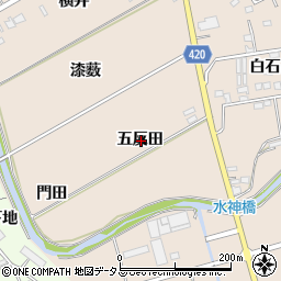 愛知県田原市福江町五反田周辺の地図