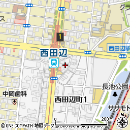 寿司とおでんととぎん西田辺店周辺の地図