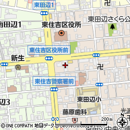 萬楽田辺店周辺の地図