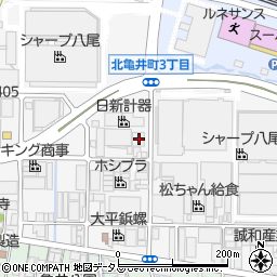 大阪府八尾市北亀井町3丁目2-8周辺の地図