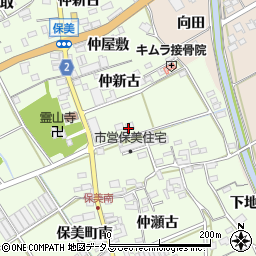 愛知県田原市保美町仲屋敷周辺の地図