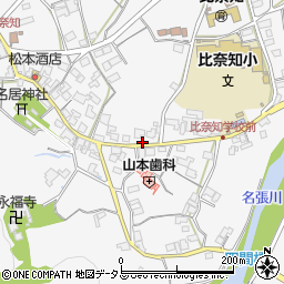 三重県名張市下比奈知1887周辺の地図