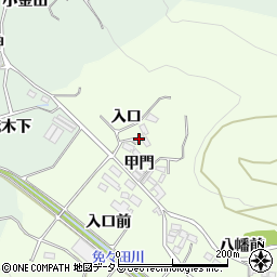 愛知県田原市山田町甲門23周辺の地図