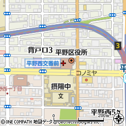 大阪市平野区役所周辺の地図