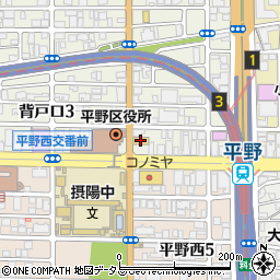 ファミリーマート平野区役所東店周辺の地図
