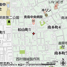 大阪府八尾市松山町1丁目7-7周辺の地図