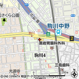 大阪府大阪市東住吉区駒川周辺の地図