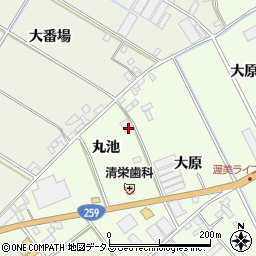 愛知県田原市保美町丸池83周辺の地図