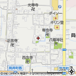 奈良県大和郡山市筒井町周辺の地図
