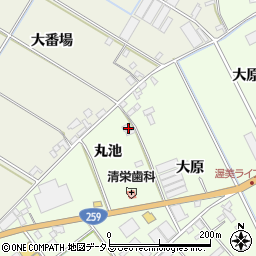 愛知県田原市保美町丸池周辺の地図