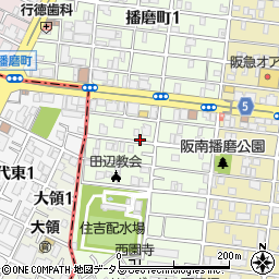 大阪府大阪市阿倍野区播磨町周辺の地図