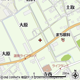 愛知県田原市保美町大原周辺の地図