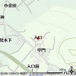 愛知県田原市山田町入口周辺の地図