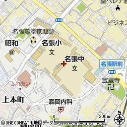 名張市立名張中学校周辺の地図