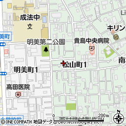 大阪府八尾市松山町1丁目5周辺の地図