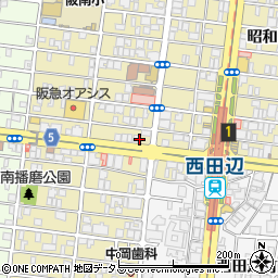 ａｕショップ　西田辺店周辺の地図