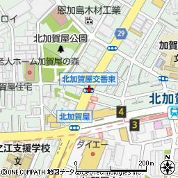 北加賀屋交番東周辺の地図